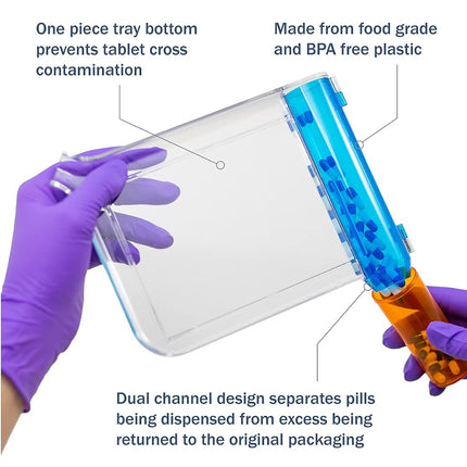 Apothecary Products Pill Tray & Spatula | For Tablets, Medicine, Vitamins | Left-Handed
