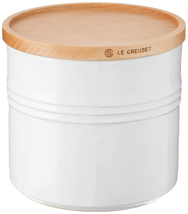 Le Creuset Stoneware Canister with Wood Lid, 1.5 q