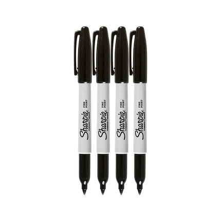 Sharpie Permanent Markers Fine Point Black Ink (4-Pack)