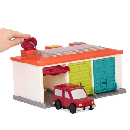 Battat 3-Car Garage, Color Sorting Push-and-Go Playset, Toddler