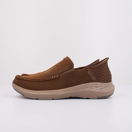 Skechers USA Mens Parson - Oswin Slip-in Moccasin, Dsrt, 14 Wide US
