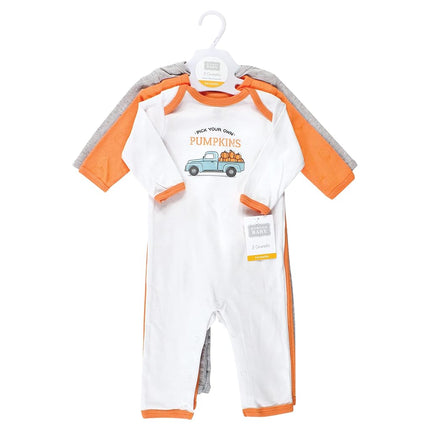 Hudson Baby baby-girls Cotton Coveralls, Pumpkin Truck, 6-9 Months