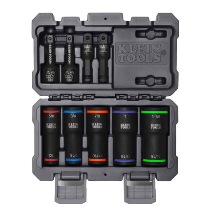 Klein Tools 66055 2-in-1 Flip Socket Set, Color-Co