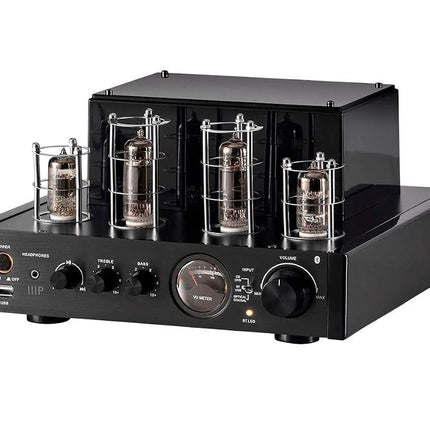 Monoprice 138360 25 Watt Stereo Hybrid Tube Amplifier 2019 Edition with Bluetooth Optical Coaxial and USB Inputs and Subwoofer Out