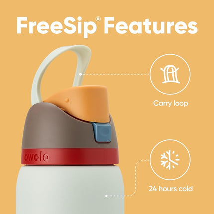 Botella de agua Owala FreeSip de acero inoxidable con aislamiento, con pajita, para deportes y viajes, a prueba de fugas, sin BPA, 945ml, Boneyard