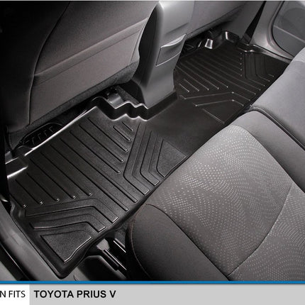 Maxliner 2012-2016 Toyota Prius V Floor Mat With Maxtray Cargo Liner Complete Set Black Max_A0123/B0124/D0124