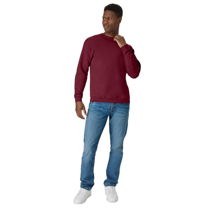 Hanes Mens EcoSmart Fleece Sweatshirt, Cotton-Blend Pullover, Crewneck Sweatshirt for Men, Mulled Berry 1 Pack, L