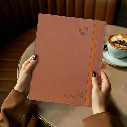 POPRUN 2026-2027 Diary Weekly Planner, Soft PU Leather 2026 2027 Diary