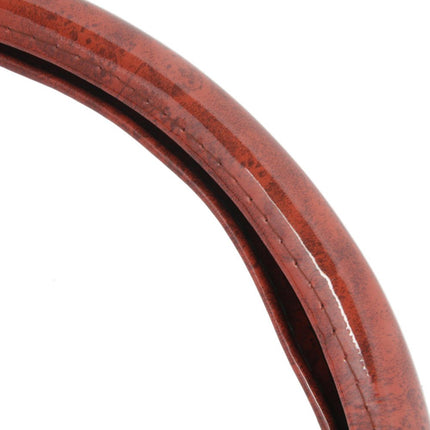 BDK SW-238-WD Woodgrain Dark Wood Car Steering Wheel Cover-Luxury Design, Full Wood Standard Size (14.5 to 15.5-Inch)
