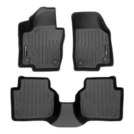 SMARTLINER Tapis de sol 2 rangées, toutes saisons, ajustement personnalisé, noirs, compatibles avec Volkswagen Passat 2012-2019 (compatible uniquement avec les modèles à transmission automatique)