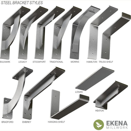Ekena Millwork BKTM02X14X14HAABZ Steel Bracket Hamilton, 2"W x 14"D x 14"H, Antiqued Bronze