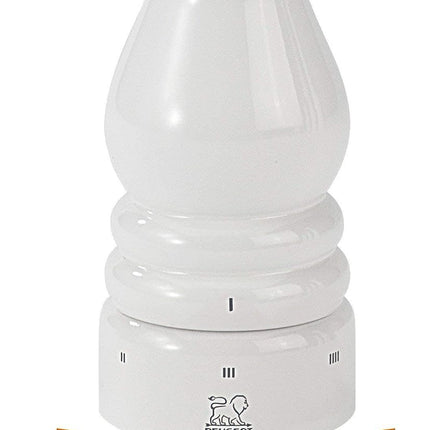 PEUGEOT - Paris u'Select 22 cm Pepper Mill - 6 Predefined Grind Settings - Made with PEFC Certified Wood - Made in France - Glossy White Finish