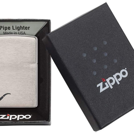 Zippo Adult-Unisex 200PL Brushed Chrome Pipe Windproof Lighter