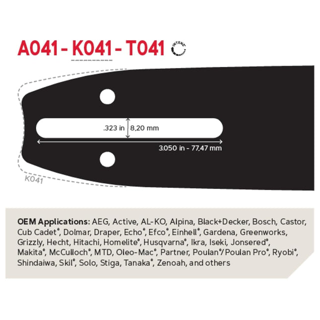Oregon Chainsaw Guide Bar & Chain Combo Replacement, Bar Length 18" (45cm), 0.325" Pitch, 0.050" Gauge, 72 Drive Links (36892)