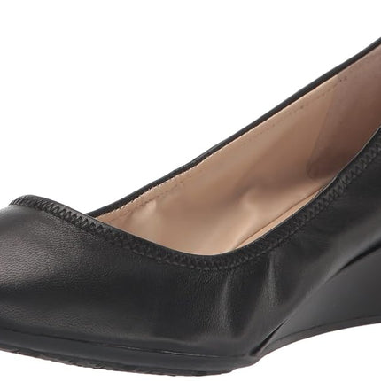 Cole Haan Women's Sloane Wedge Pump, Black Leather, 4.5 UK