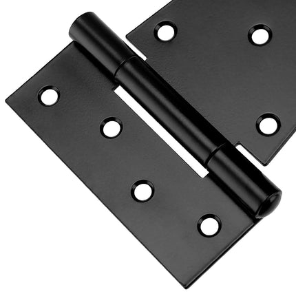 TAICHEUT 8 PCS 3.5 Inch Heavy Duty Gate Hinges, Square Barn Hinges, Shed Door Hinges, Spring Gate Hinge Wrought Hardware, with Screws for Storage Shed Barn Wood Fence, Black