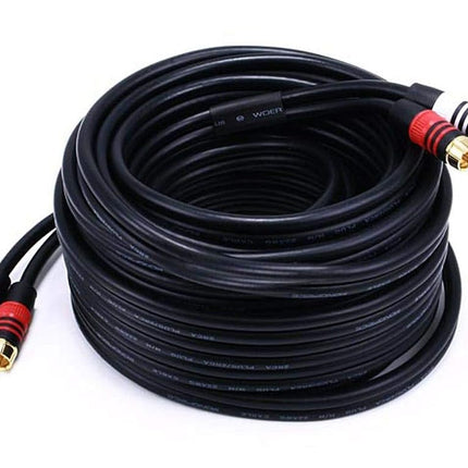 Monoprice Premium 2 RCA Plug/2 RCA Plug Cable - 1.83M (6ft) - Black, M/M, 22AWG Conductor, Gold Plated Connector