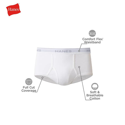 Hanes Men's Moisture-Wicking Cotton Briefs, Available in White and Black, Multi-Packs Available, White - 7 Pack, XXL