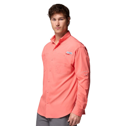 Columbia Mens PFG Tamiami Long Sleeve Fishing Shirt, Melonade, 2X Tall