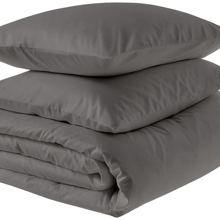 Amazon Aware 100% Organic Cotton 300 Thread Count Duvet Cover Set - Dark Gray, King