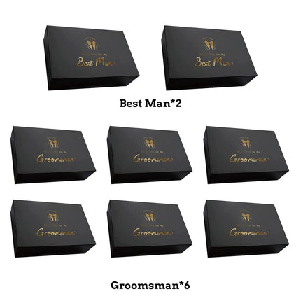 PartyGifts&beyond 8 Pcs Groomsmen Proposal Gift Box 6 Will You Be My Groomsman Gift Box and 2 Will You Be My Best Man Box(BK-H)