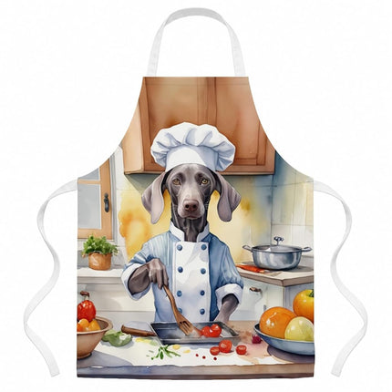 Caroline's Treasures Weimaraner The Chef Apron Cooking Kitchen Server Baking Crafts Gardening for Adult Women Men, Unisex, Large, Multicolor