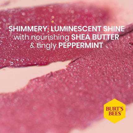 Burt's Bees Peony Lip Shimmer, 100% Natural Origin, Peppermint Oil