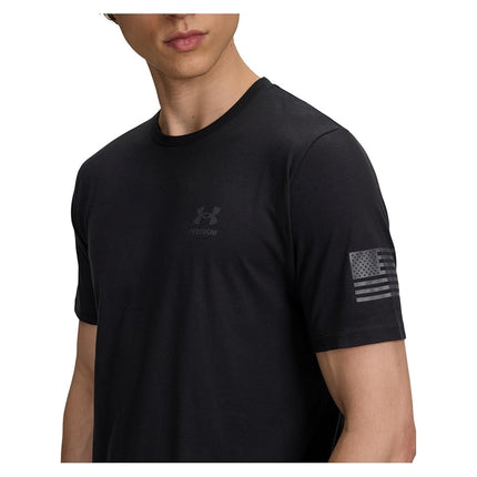 Under Armour Mens Freedom Flag Short Sleeve T Shirt, (002) Black / / Castlerock, Large