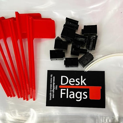 Attention Grabber Small 6in. Tall Red Alert Office Desk Flag Pivots Up Down Fun Party Do Not Disturb Help Status Away Call Center Signal Indoor Inventory Closed Cubicle DIY Computer Station (10 Pack)