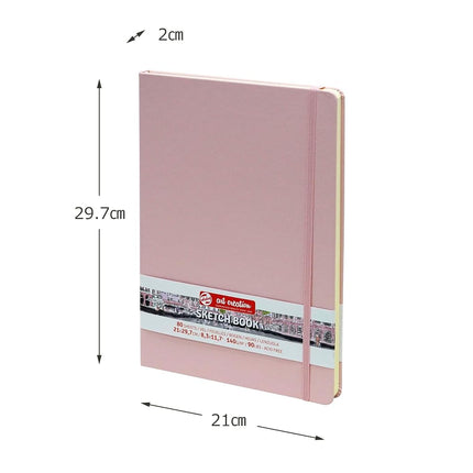Talens Art Creation - Sketchbook Pastel Pink 21x29.7cm - 140g Acid-Free Paper - 80 Sheets - Ideal for Pencil Pastel Gouache Ink - Sturdy Hard-Bound for Drawing Journaling