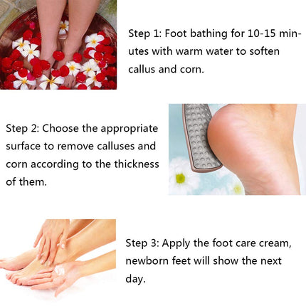 BEZOX Foot File Callus Remover - Double Sided Stainless Steel Foot Rasp for Wet and Dry Feet - Foot Scraper for Dead Skin and Cracked Heel - W/Storage Cloth Bag (Champagne Gold)