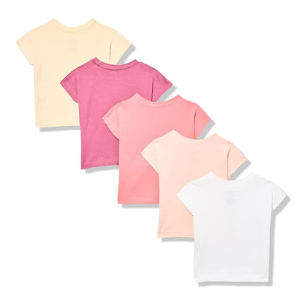 HonestBaby Multipack Short Sleeve T-Shirt Tee 100% Organic Cotton Infant Baby, Toddler, Little Kids Boys, Girls, Unisex, Rainbow Patch, 18 Months