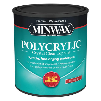Minwax 65555444 Polycrylic Protective Finish Water Based, Quart, Gloss