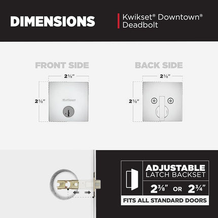 Kwikset 92580-029 Downtown deadbolt, Polished Chrome