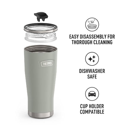 Gobelet isotherme River Rock en acier inoxydable de 24 oz avec couvercle à glissière