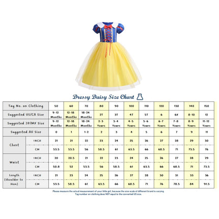 Dressy Daisy Kids Girls Princess Costume with Accessories Fancy Dresses Up Halloween Birthday Party with Ribbon Size 8-10