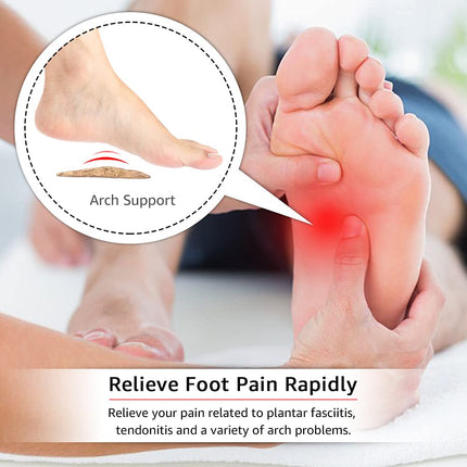 Dr. Foot's Arch Support Shoe Insoles for Flat Feet, Gel Arch Inserts for Plantar Fasciitis, Adhesive Arch Pad for Relieve Pressure and Feet Pain, Cork - 2 Pairs, 2 Count (Pack of 1)