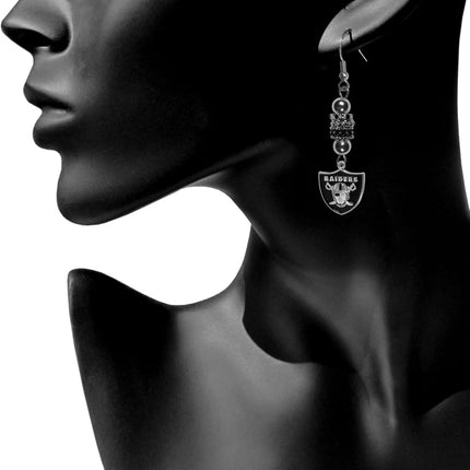 NFL Siskiyou Sports Womens Las Vegas Raiders Euro Bead Earrings One Size Team Color