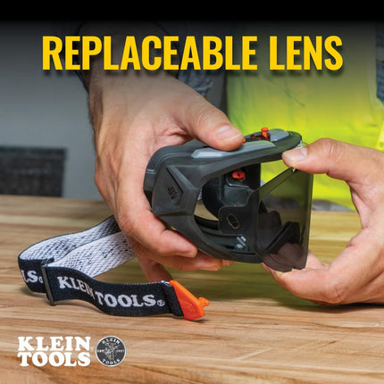 KLEIN TOOLS 60482 Gray Tint OTG Safety Goggles Replacement Lens, Optical Class-1 PPE Eye Protection, Anti-Fog, Scratch-Resistant, UV Protection