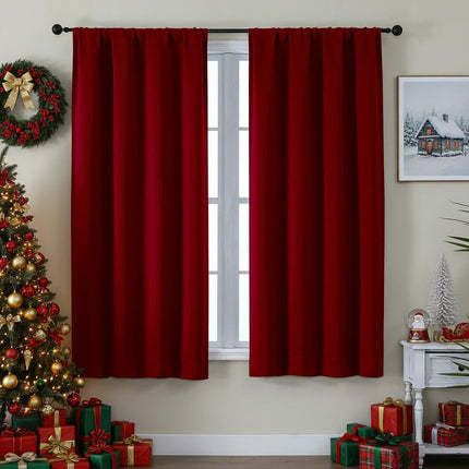 Simplebrand Ava Red Blackout Curtains for Bedroom 