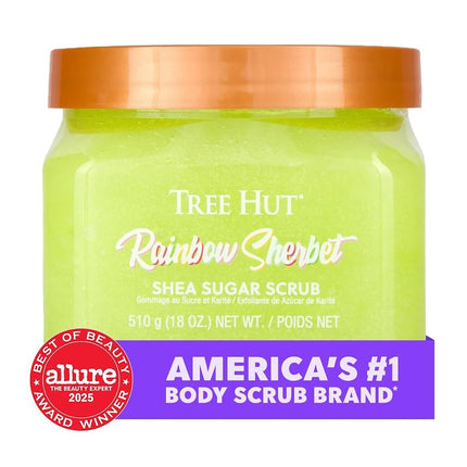 Tree Hut Rainbow Sherbet Shea Sugar Scrub, Exfoliating Body Scrub Removes Dead, Dry Skin for a Soft & Hydrated Feel, Nourishing Essential Body Care, 18 fl oz.