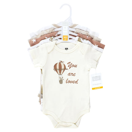 Hudson Baby Unisex Baby Cotton Bodysuits, Hot Air Balloon, 6-9 Months, Hot Air Balloon, 6-9 Months