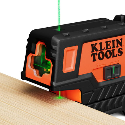Klein Tools 93MCLPG Compact Self-Leveling Laser Level with Plumbing Point, Bright Green Cross Line, 75ft Range, Laser Class 2, Power Output <1mW, Magnetic Mount