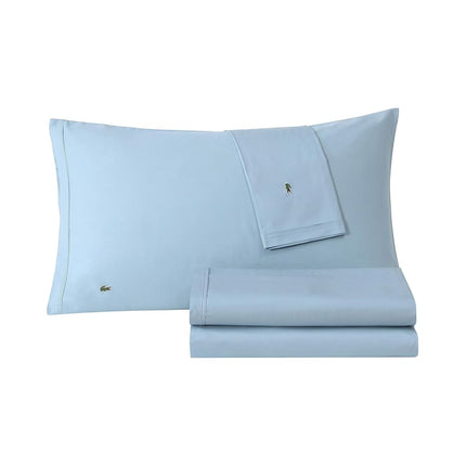 Lacoste 100% Cotton Percale Solid Sheet Set, Breat