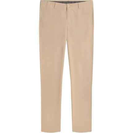 IZOD Boys' School Uniform Performance Khaki Pant, Flat Front & Comfortable Waistband, Stone Cold, 14
