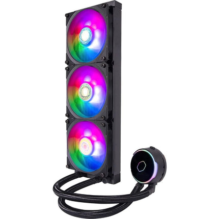 Cooler Master Liquid PL360 Flux Close-Loop AIO CPU Liquid Cooler, Dual Chamber Pump, Ceramic Bearing Impeller, Enlarged Copper Base, ARGB PL-Flux 120mm Fans for AMD Ryzen/Intel 1700/1200/115X, Black, MLY-D36M-A23PZ-R1