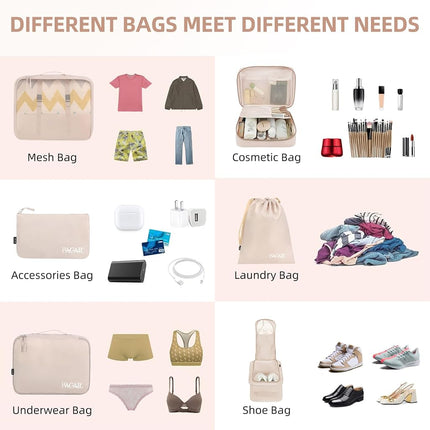 BAGAIL Packing Cubes for Suitcase 8 Set, Lightweight Luggage Packing Organizers Packing Cubes for Travel Accessories