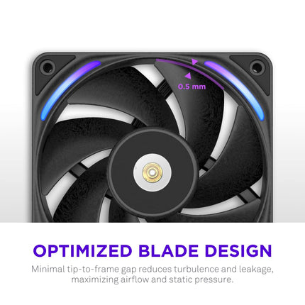 NZXT F120X - 120mm PWM RGB Performance PC Case Fan - Black