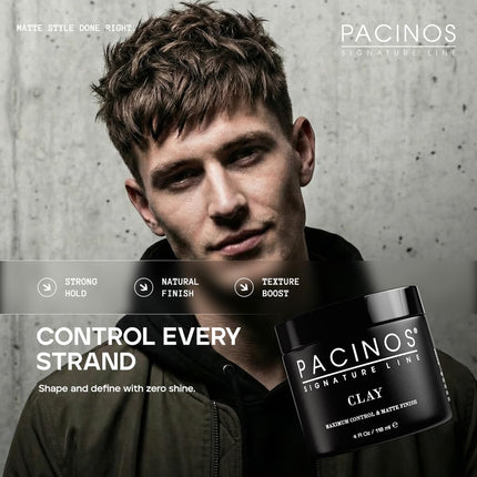 Pacinos Signature Line Hair Paste with Clay - Long Lasting Styling Wax with Firm Hold for All Hair Types 100g (Pack of 1)