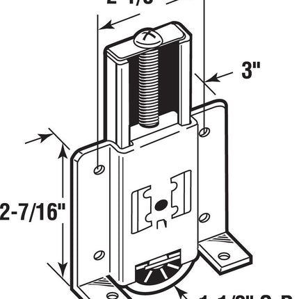Prime-Line N 6817 N6817 Mirror Door Roller, Mill, 1-1/2"